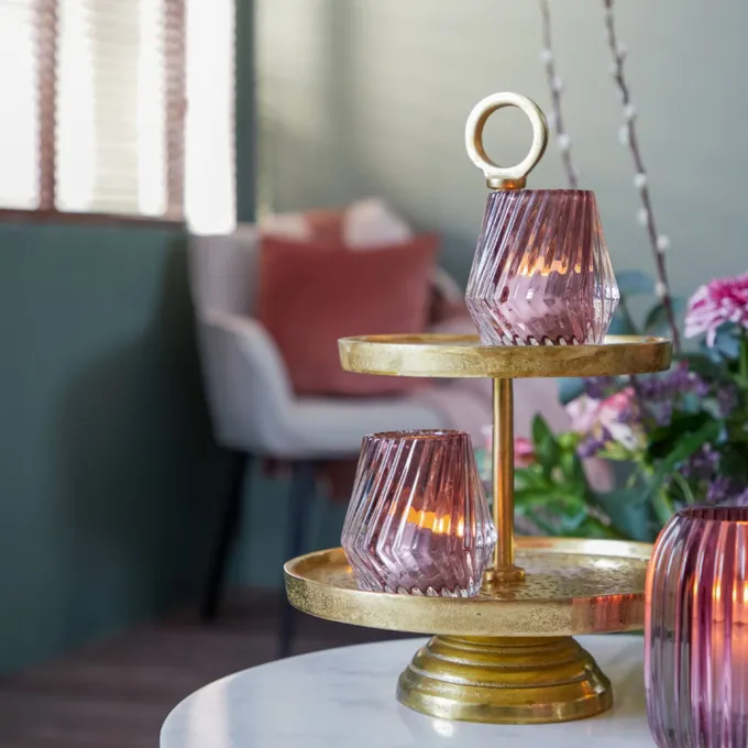 Light en Living Luxe Etagère 2-laags LUTEK Goud – Light & Living
