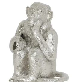 Light en Living Ornament Aap Nikkel - Stijlvol Dierenbeeldje van Light & Living
