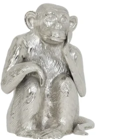 Light en Living Ornament Aap Nikkel - Stijlvol Dierenbeeldje van Light & Living