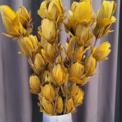 Light en Living Ornament 6 bloemen 90 cm TULIP okergeel