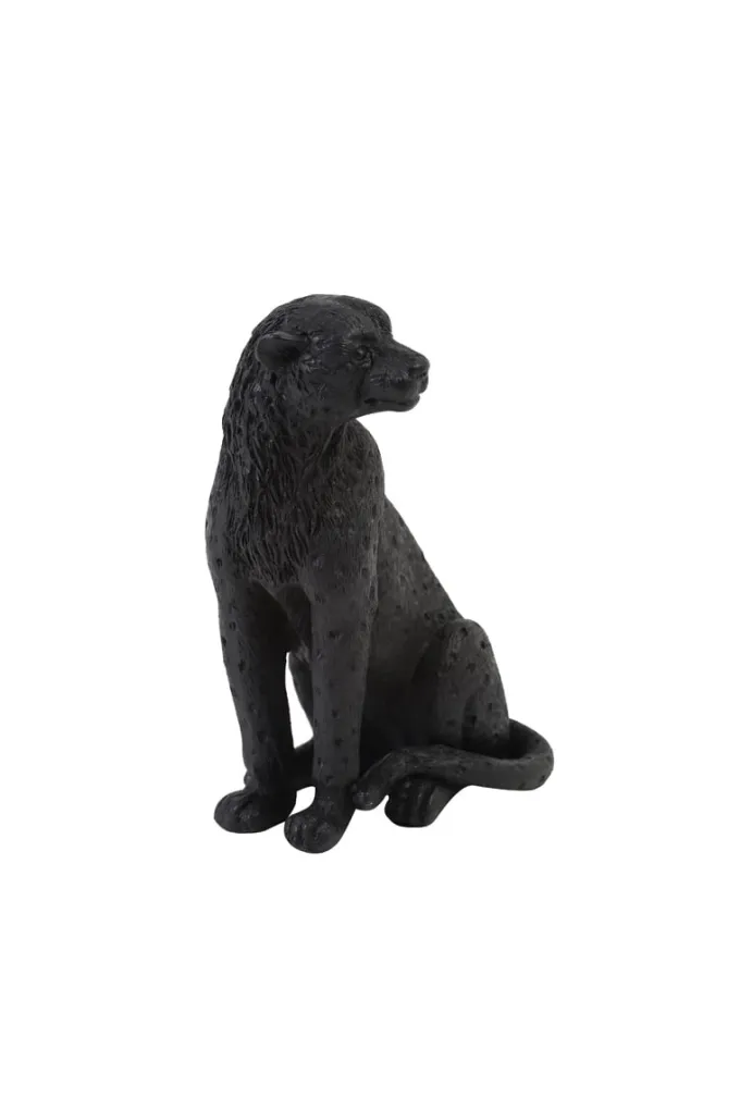 Light en Living Ornament CHEETAH velvet Bruin of zwart in 3 maten