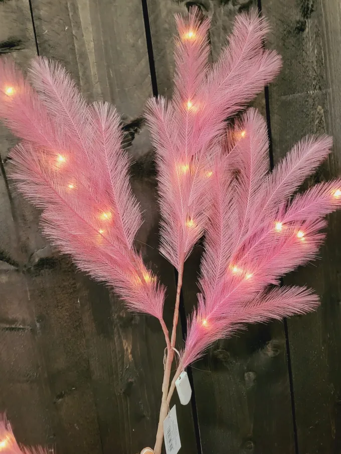 Light en Living Ornament LED 110 cm FEATHER rood / roze
