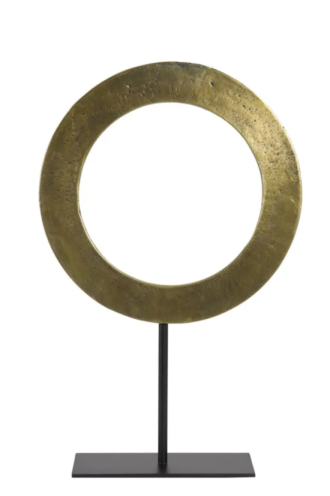 Light en Living Ornament op voet Ø35x56 cm WAIWO ruw antiek brons-mat zwart