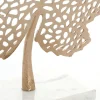 Light en Living Ornament op voet 22x8x30 cm LEAF goud+marmer wit