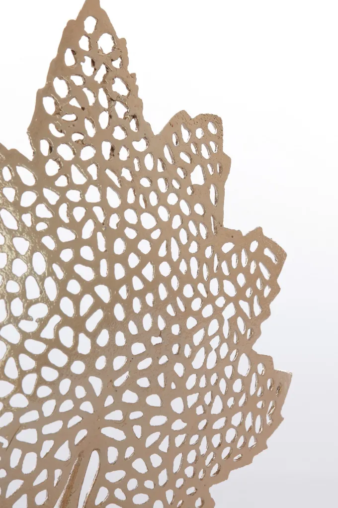Light en Living Ornament op voet 22x8x30 cm LEAF goud+marmer wit