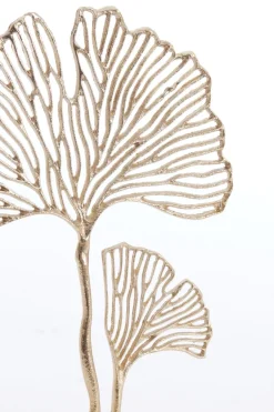 Light en Living Ornament op voet 36x10x48 cm LEAF goud+marmer wit