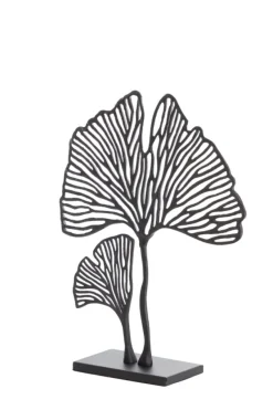 Light en Living Ornament op voet 36x10x48 cm LEAF mat zwart