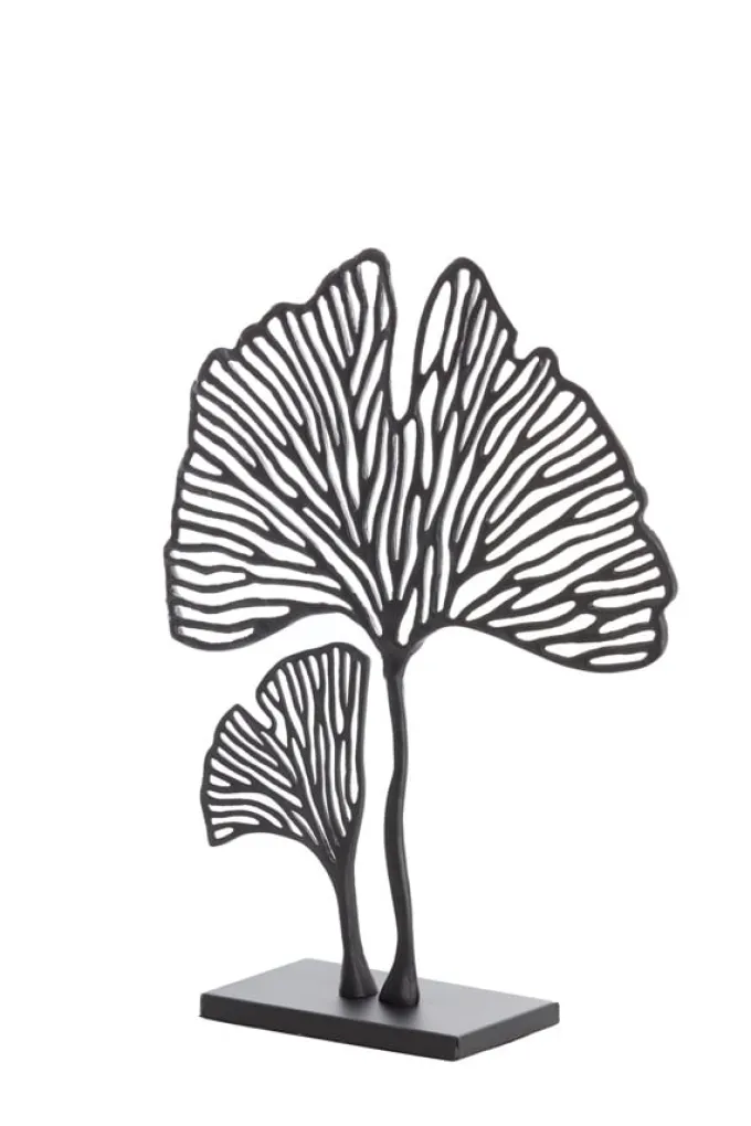 Light en Living Ornament op voet 36x10x48 cm LEAF mat zwart