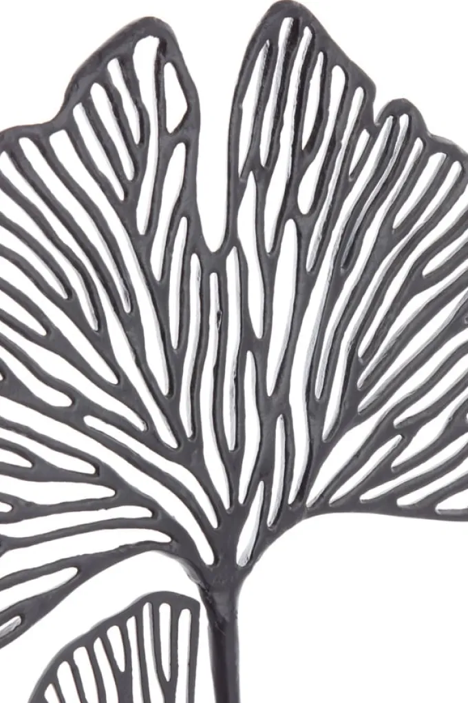 Light en Living Ornament op voet 36x10x48 cm LEAF mat zwart