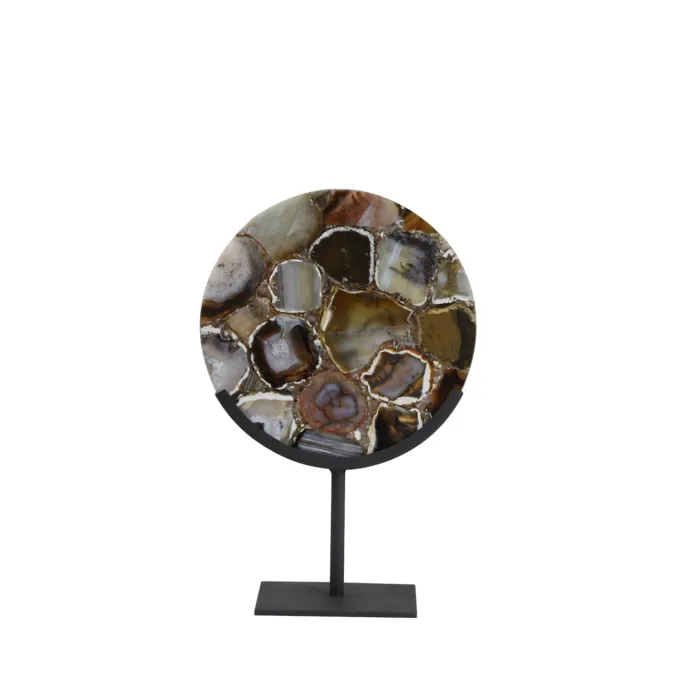 Light en Living Ornament op voet GOUYA agaat en mat zwart - Light & Living