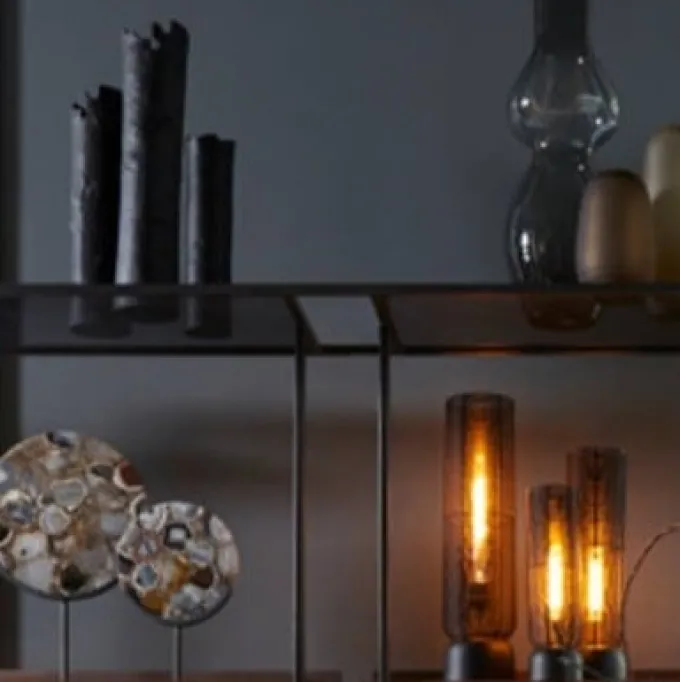 Light en Living Ornament op voet GOUYA agaat en mat zwart - Light & Living