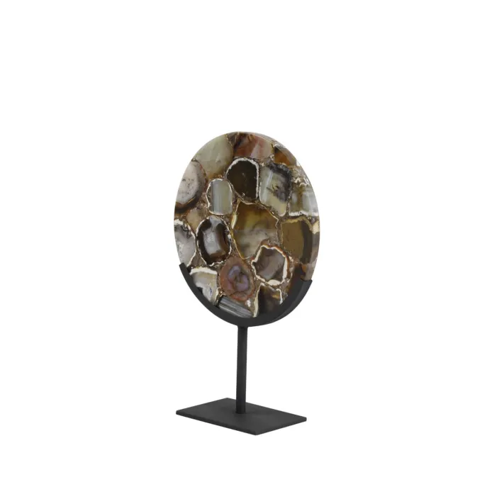 Light en Living Ornament op voet GOUYA agaat en mat zwart - Light & Living
