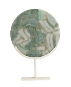 Light en Living Ornament op voet 35x12x50 cm GOUYA in Groen Agaat en Crème