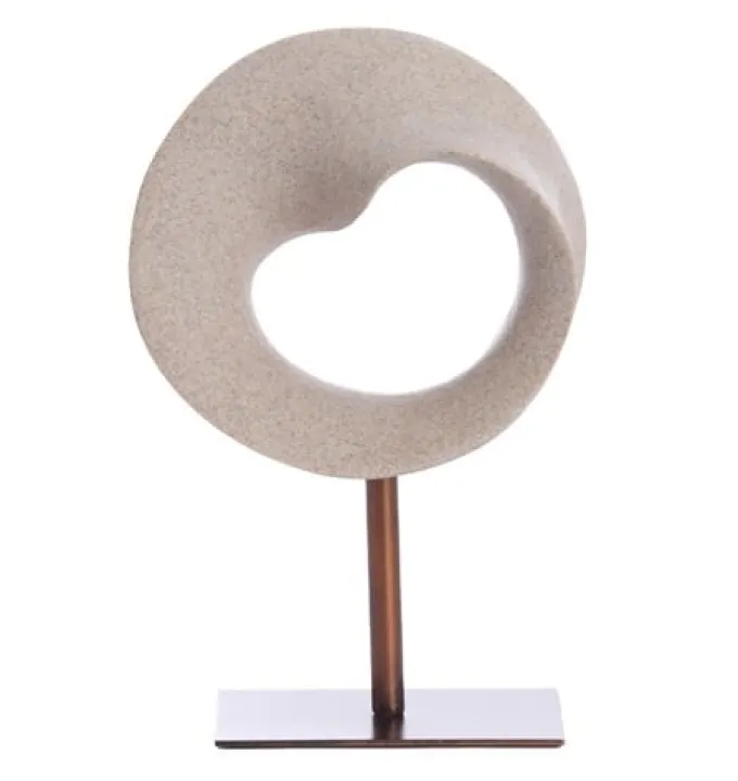 Light en Living Ornament op voet 20x10x30 cm TUZLA taupe+donker brons