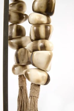 Light en Living Ornament op voet 12,5x12,5x50 cm CURTANI creme-bruin+bruin