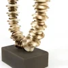 Light en Living Ornament op voet 10x22x40 cm RING creme bruin + bruin
