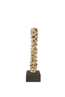 Light en Living Ornament op voet 10x22x40 cm RING creme bruin + bruin