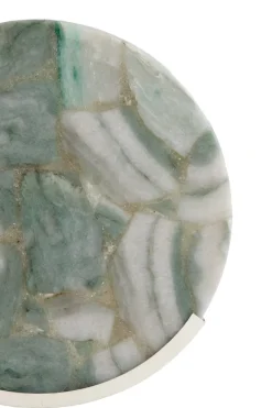 Light en Living Ornament op voet 25x10x35 cm GOUYA - Groen agaat en crème