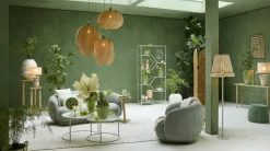 Light en Living Ornament op voet 25x10x35 cm GOUYA - Groen agaat en crème