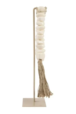 Light en Living Ornament op voet 12,5x12,5x50 cm CURTANI creme + zand