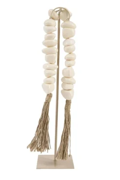 Light en Living Ornament op voet 12,5x12,5x50 cm CURTANI creme + zand