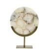 Light en Living Ornament op voet 25x11x35 cm GOUYA wit agaat en antiek brons