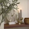 Light en Living Ornament op voet 25,5x6,5x30 cm SEV marmer taupe+marmer wit