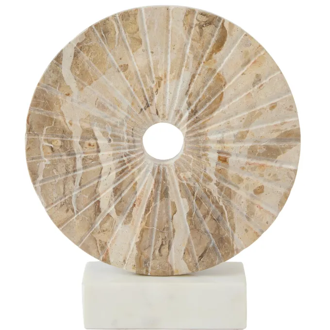 Light en Living Ornament op voet 25,5x6,5x30 cm SEV marmer taupe+marmer wit