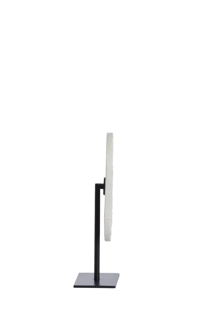 Light en Living Ornament op voet 35x12x50 cm YFKE marmer wit+mat zwart