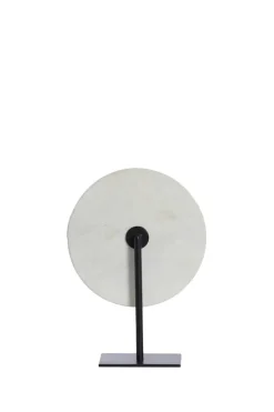 Light en Living Ornament op voet 25x10x35 cm YFKE marmer wit+mat zwart