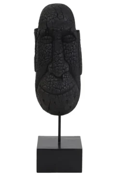Light en Living Ornament op voet 15x14x47,5 cm MASK hout zwart