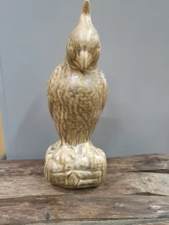 Light en Living Ornament Vogel Papegaai 12x11x28,5 cm Glanzend Olijfgroen