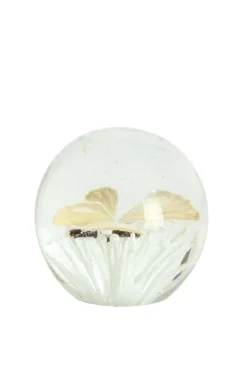 Light en Living Ornament Ø8x8 cm BUTTERFLY glas creme