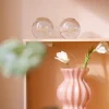 Light en Living Ornament Ø8x8 cm FLOWER glas lichtroze+groen