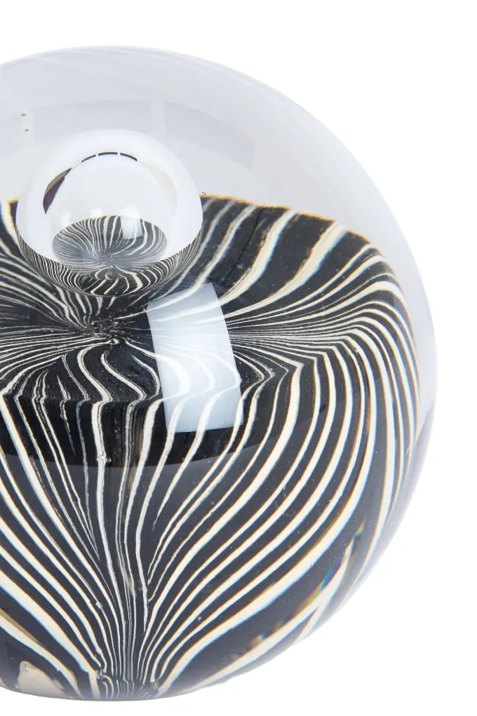 Light en Living Ornament Ø8x8 cm MATHYAS glas zwart + wit