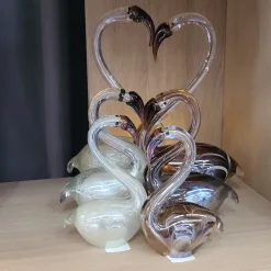 Light en Living Ornament 13x8x20 cm SWAN glas crème