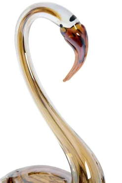Light en Living Ornament 17x9,5x29 cm SWAN glas bruin+crème