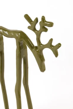 Light en Living Ornament 15x6x25 cm DEER glans olijf groen