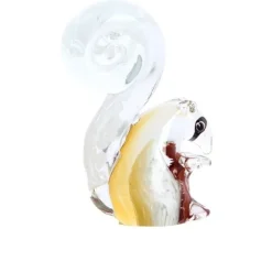 Light en Living Ornament 9,5x4,5x13 cm Eekhoorn glas bruin+creme