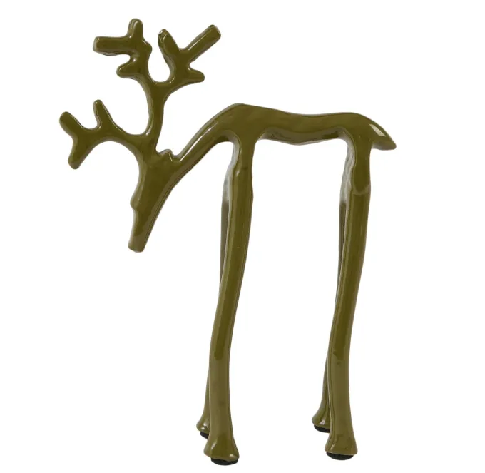 Light en Living Ornament 15x6x20 cm DEER glans olijf groen