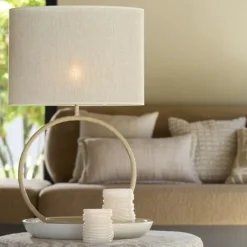 Light en Living Ovale Lampenkap BRESKA in Parelwit - Stijlvol design in diverse maten