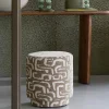 Light en Living Poef Ø40x44 cm DAVONTE groen-grijs+beige