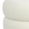Light en Living Poef Ø40x45 cm KIMI teddy wit+goud