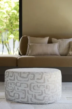 Light en Living Poef 68x68x35 cm LIBERIA beige+zand