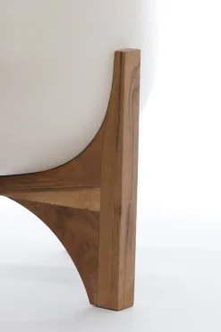 Light en Living Pot deco op voet Ø44x53 cm KARUNA hout+mat crème