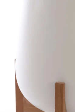 Light en Living Pot deco op voet Ø44x53 cm KARUNA hout+mat crème