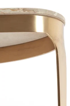 Light en Living Salontafel GIULIO 51x33x36 cm – Taupe Marmer & Antique Bronze | Light & Living