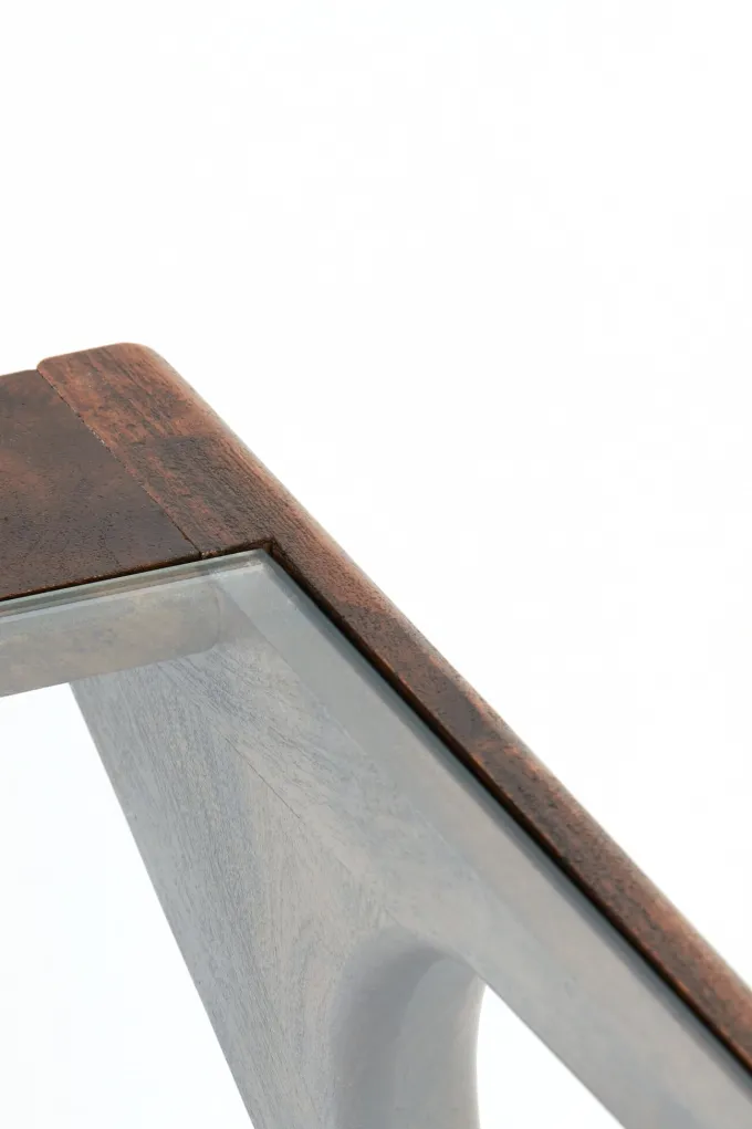 Light en Living Salontafel 112x70x41 cm YUKI acacia hout donker bruin+glas