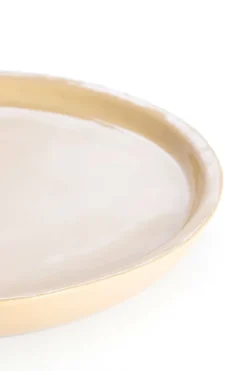 Light en Living Schaal ADA Ø42x5 cm – Glanzend Zandkleurig Keramiek | Light & Living