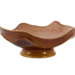 Light en Living Schaal op voet 36x33,5x14 cm SARAG keramiek oud roze+cognac